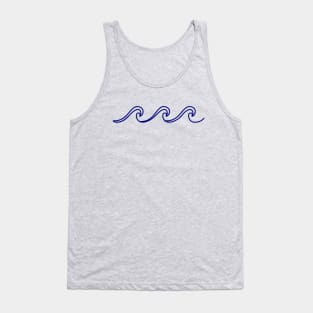 Blue Rough Sea Tank Top